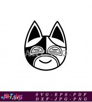 Animal Crossing Black Cat Face Character Design SVG