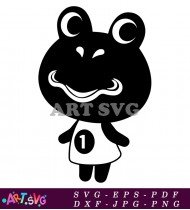 Animal Crossing Black Frog Character Wearing Dress SVG