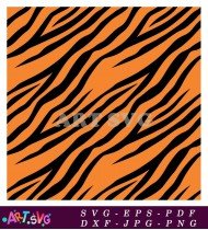 Abstract Animal Print Black And Orange Stripes SVG