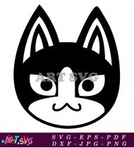 Simple Animal Illustration Black And White Face SVG