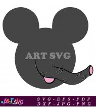 Cute Elephant Character Animal Crossing Style SVG