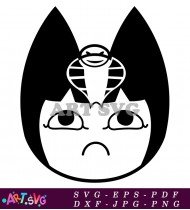 Black and White Cat Animal Crossing Character SVG 1