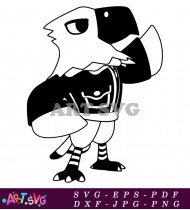 Black and White Falcon Animal Crossing Character SVG