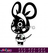 Black and White Mouse Animal Crossing Character SVG 2