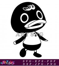 Black and White Animal Crossing Character SVG 2