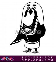 Black and White Animal Crossing Character SVG 3