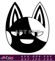 Black And White Animal Crossing Character Design SVG 2