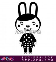 Animal Crossing Villager Black And White Design SVG 3