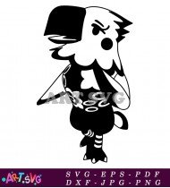 Black and White Animal Crossing Character SVG 5