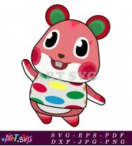 Animal Crossing Character Design in Pink SVG