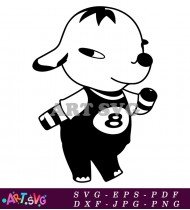 Animal Crossing Character With 8 Ball And Stripes SVG