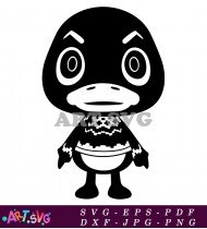 Black And White Penguin Wearing Striped Sweater SVG