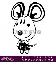 Black And White Mouse In Plaid Dress Animal Crossing SVG