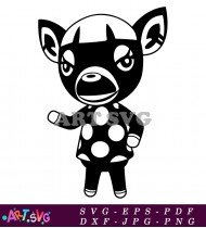 Black And White Animal Crossing Character With Dots SVG 2