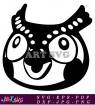 Cute Owl With Large Eyes And Dots SVG