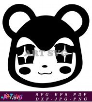 Black And White Cartoon Animal With Eyes SVG