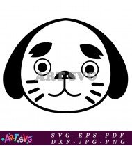 Funny Dog Animal Face Cartoon Design SVG