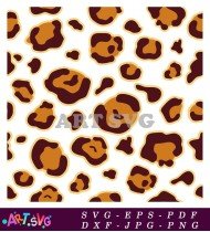 Digital Leopard Print Pattern on White SVG