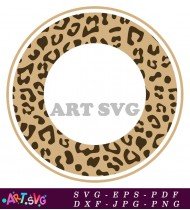 Black and Gold Leopard Print Circle SVG