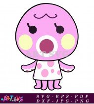 Animal Crossing Pink Octopus Villager SVG