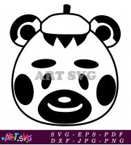 Animal Crossing Villager Black And White SVG