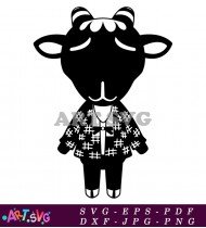 Animal Crossing Cow Character With Pattern SVG