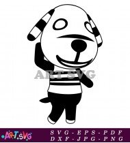 Animal Crossing Dog Character With Stripes SVG