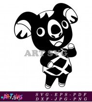 Animal Crossing Deer Character Black And White SVG