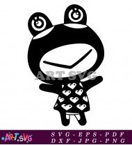 Cute Frog Animal Crossing Character Vector Art SVG