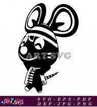 Black And White Animal Crossing Character Design SVG 4