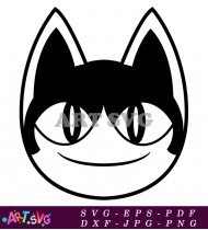 Black And White Animal Crossing Character Design SVG 5