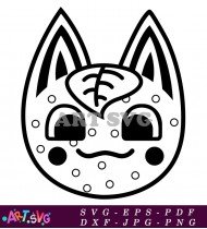 Black And White Animal Crossing Character Vector SVG 5