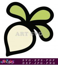 Green Leaf With White Circle Plant Design SVG