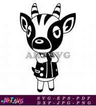 Animal Crossing Goat Character Design SVG