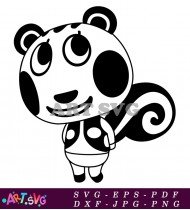 Black And White Animal Crossing Design SVG