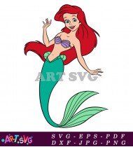 Ariel And Flounder Mermaid Cartoon SVG 2