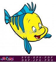 Flounder Ariel Cartoon Illustration SVG 1