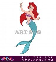 Ariel The Little Mermaid Silhouette Design Graphic SVG 2