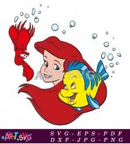 Ariel Flounder And Sebastian Silhouette Graphic SVG