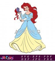 Beautiful Mermaid Princess Ariel Dress Up SVG