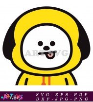 Cute BT21 Character With Yellow Hoodie SVG