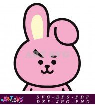 Pink BT21 Character With Angry Eyebrows SVG