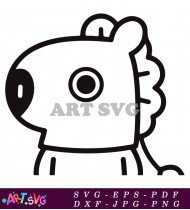 White BT21 Character With Wide Smile SVG