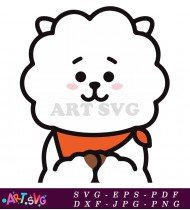 White BT21 Character With Orange Bandana SVG