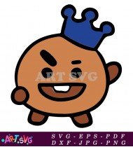 Brown Cartoon Character With Crown Illustration SVG