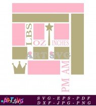 Gold Crown And Pink Printable Planner Stickers SVG