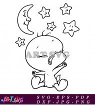 Baby Tweety bird sleeping with big eyes. SVG