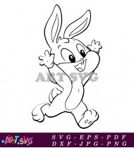 Bugs Bunny running fast, excited expression. SVG