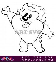 Tazmanian Devil Cartoon Character Printable Coloring Page SVG