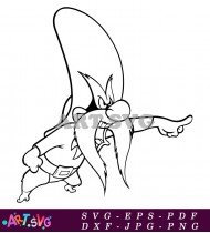 Baby Bugs Bunny Cartoon Character Printable Coloring Page SVG